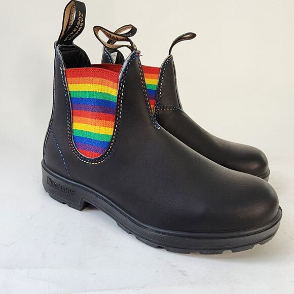 NEW Blundstone 2105 Rainbow Chelsea Boot Women's 6.5 Black Leather - Picture 2 of 8